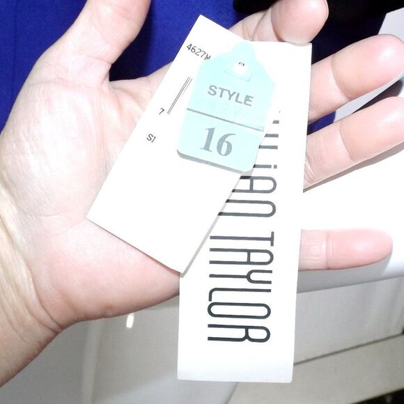 new JULIAN TAYLOR Jacket, 16, Navy Blue/Black Trim, Waist length, Shoulder pads - Picture 14 of 16